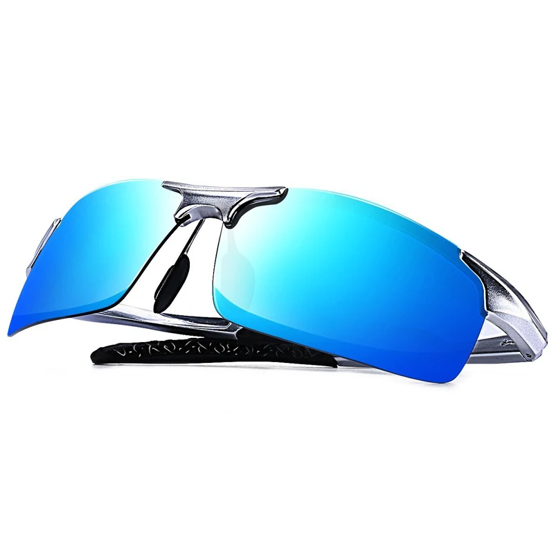 Motelan Мужские поляризационные солнцезащитные очки для вождения Модные ультралегкие солнцезащитные очки с защитой от ультрафиолетового излучения аль-мг для гольфа для рыбалки мужские солнцезащитные очки с коробкой - Цвет линз: Синий
