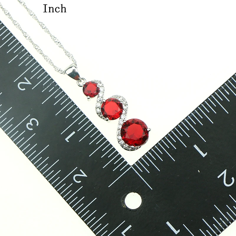 Женский комплект украшений из серебра 925 пробы с красным гранатом|jewelry set 925|set sterling