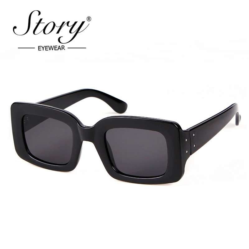 Beli CERITA 2018 Vintage Retro Kecil Persegi Sunglasses Merek Fashion Designer Leopard Bingkai Kacamata Matahari Persegi Panjang Wanita UV400 Shades