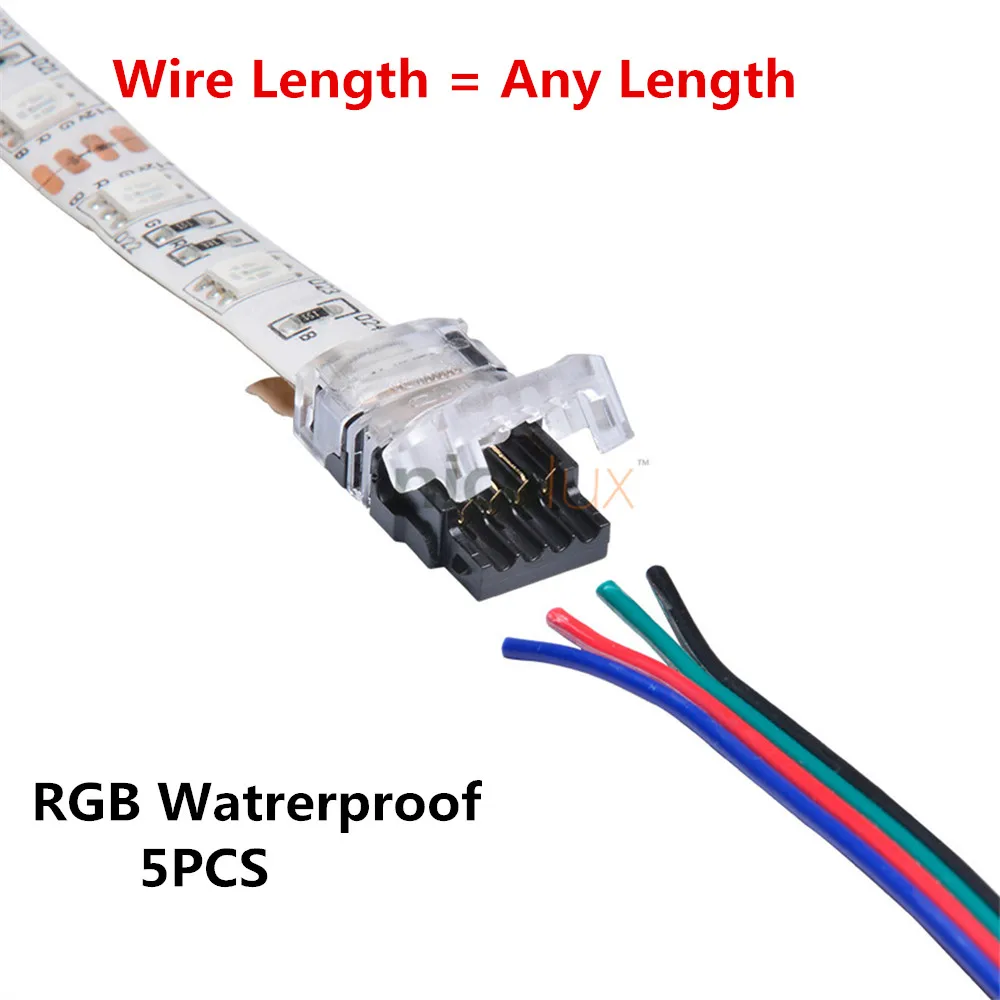 RGB font b LED b font font b Strip b font Connector 4 Pin 5050 10mm