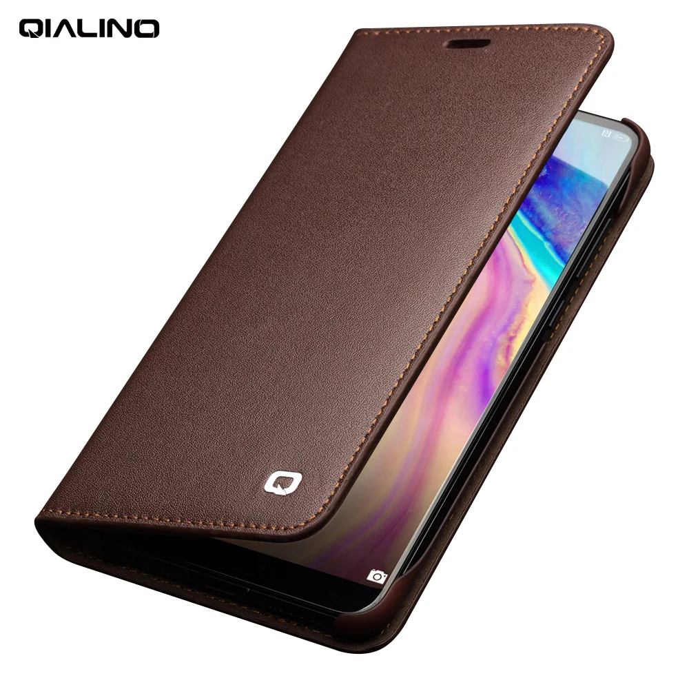 

QIALINO Business Style Card Slot Phone Cover for Huawei Ascend P20 Luxury Genuine Leather Wallet Flip Case for Huawei P20 Pro