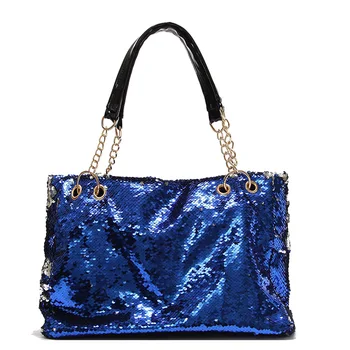 

Lady's bag sequin handbags glittering shoulder bling bags reversible glitter women beach bags clutch female bolsa sac a main