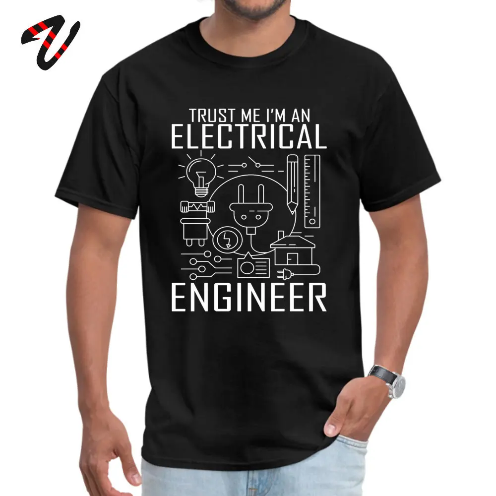 Мужская футболка с надписью Trust Me I Am an Engineer Geek Quote черного и белого цвета из 100%