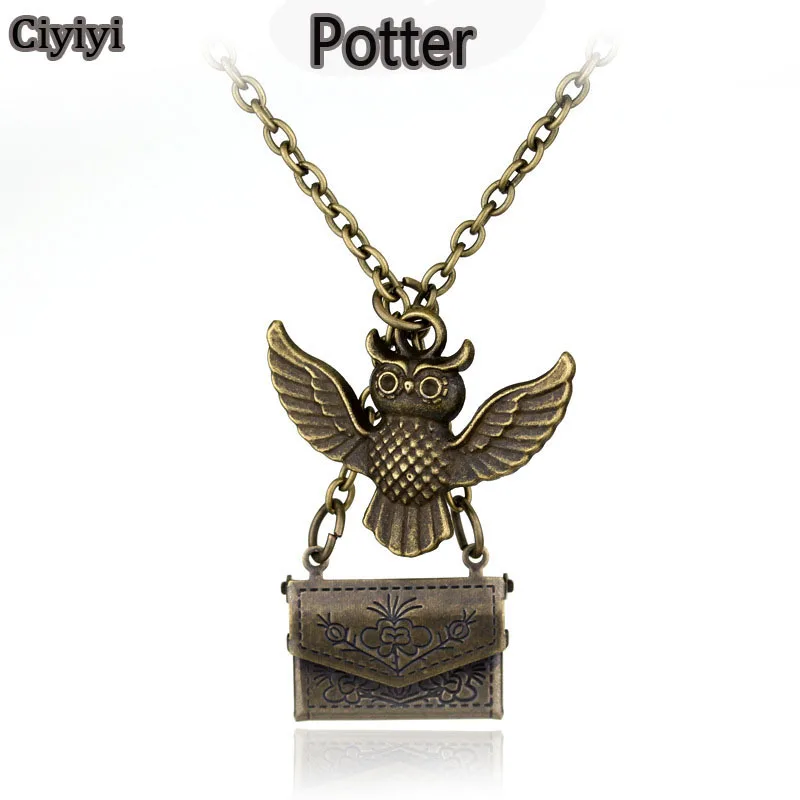 

Harri Potter Owl Hedwig Necklace Toy Children Magic World Party Owl Pendant With Letter Toys Halloween Hogwarts School Jouet