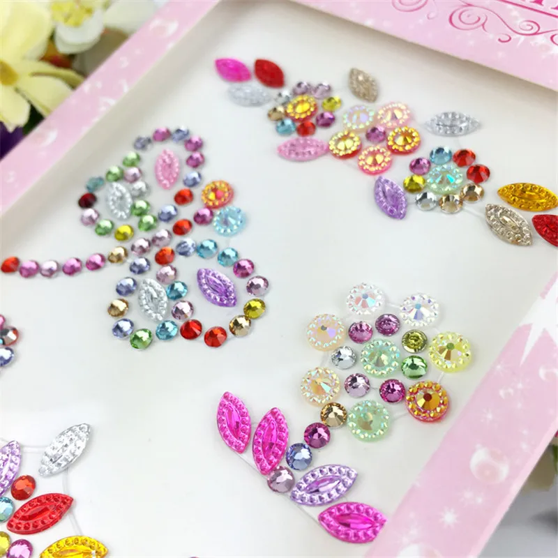 

1 sheet Mixcolor Acrylic Heart Sticker DIY Motif Rhinestones Sticker for Bags Garment Phone Case Nails Decoration Scrapbooking