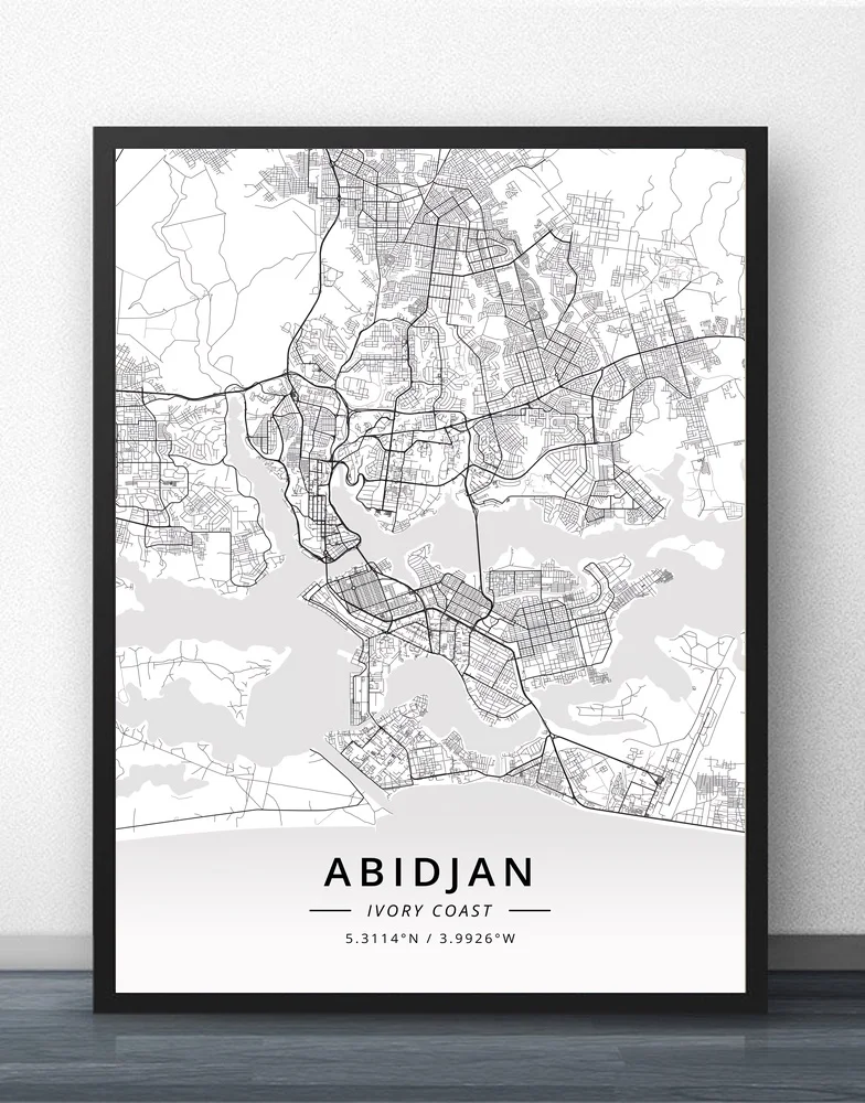 

Abidjan Ivory Coast Map Poster