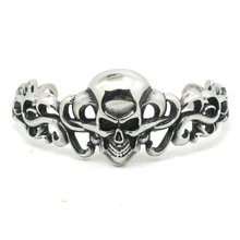 Лидер продаж Призрак Череп выдалбливают браслет 316L нержавеющая сталь панк стиль мода череп топ Qaultiy браслет