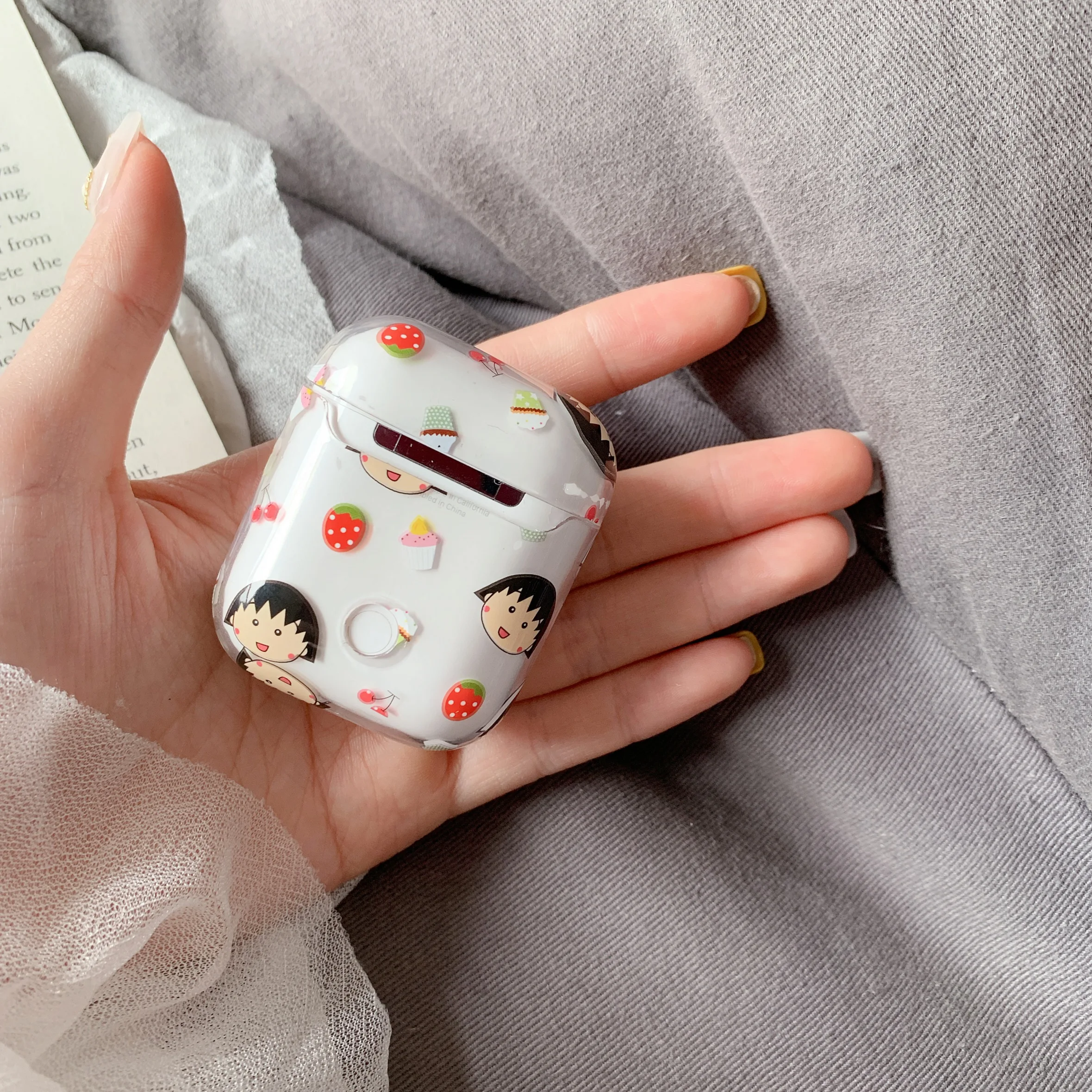 Maruko Прозрачный чехол для Airpods прекрасный сладкий японский девушка chibi идеальный дизайн для Apple Airpods2 Bluetooth наушники чехол