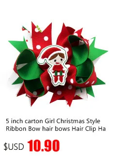 Милая Рождественская елка печатные ленты волосы луки, Лидер продаж