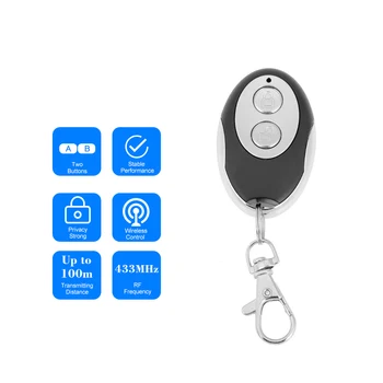 

433MHz Universal Automatic Cloning Remote Duplicator Transmitter 2 Buttons Touch Switch Garage Gate Door Remote Control Key Fob