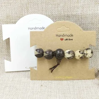 

2019 NEW Design 10x9cm 1000PCS Kraft/White Chock Necklace Card Bracelet/Hair Band Card Without any printing Hair Clip Card