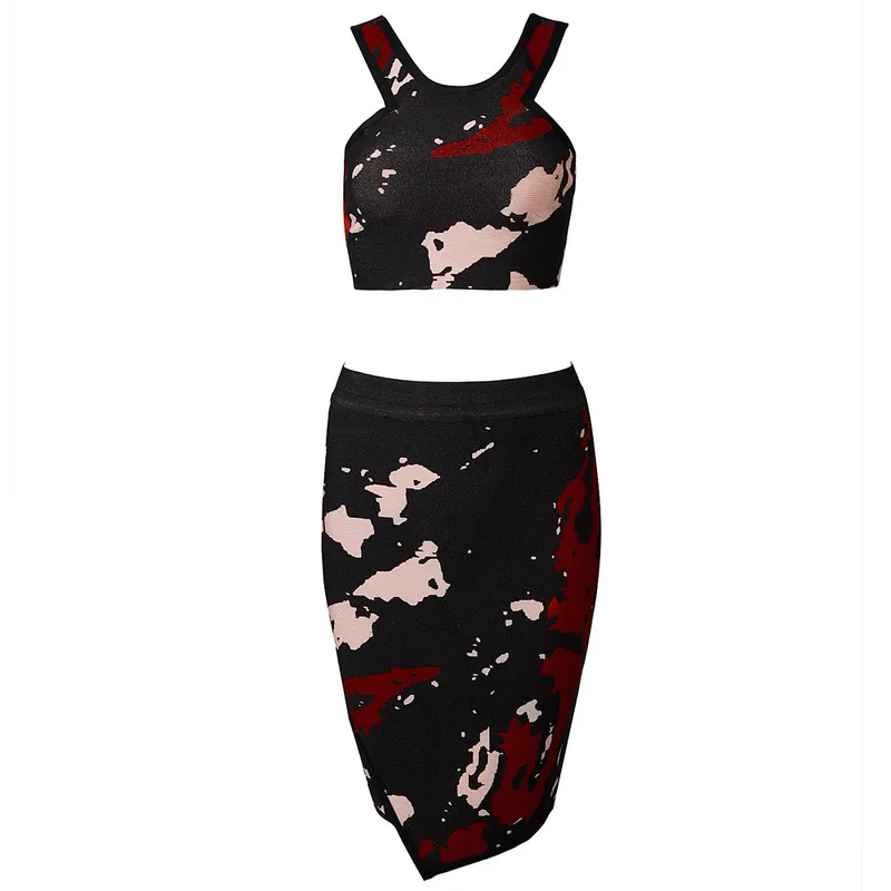 2017 новый женский лето многоцветный рукавов 2 шт. набор повязки dress цветов печати