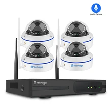 Techage 4CH 1080P Беспроводной NVR комплект безопасности IP камера система 2MP Wifi Аудио Звук CCTV купольная камера для помещений CCTV комплект видеонаблюдения