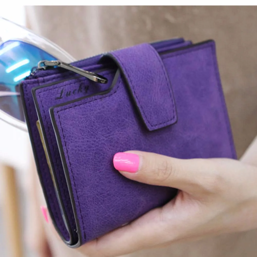 

XINIU wallet women Grind Magic Bifold Leather Wallet Card Holder coin purse carteira feminina high quality portefeuille femme #0