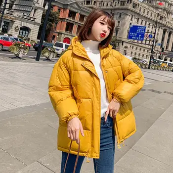 

Women Winter Coat Parkas Thick Warm Hooded Jacket Female Long Sleeve Overcoat Loose Padded Winter Jacket Women Outerwear Q1782