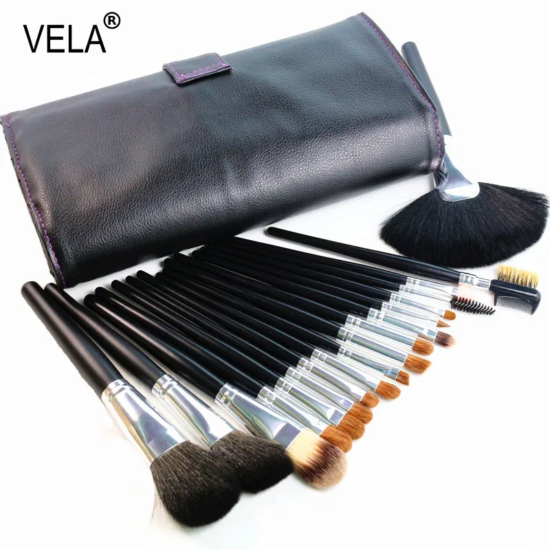 

High Quality Makeup Brushes Set 18pcs Nature Hair Makeup Tools Kit with PU Case
