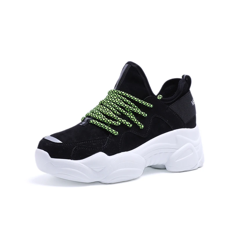 

HEE GRAND 2019 New Sneakers Women Platform Flats Slip On Lace-Up Round Toe Creepers Solid Casual Warm Flat Walking Shoes XWD7146