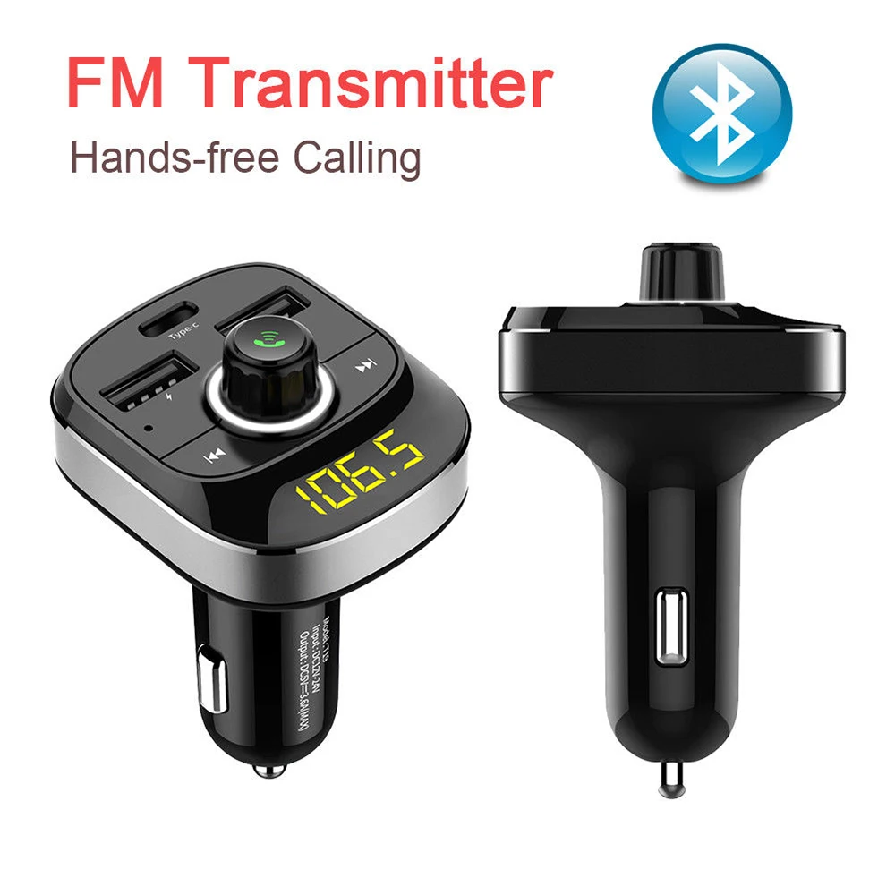 FM Transmitter Wireless Radio Adapter Fast charging Auto Bluetooth Car
