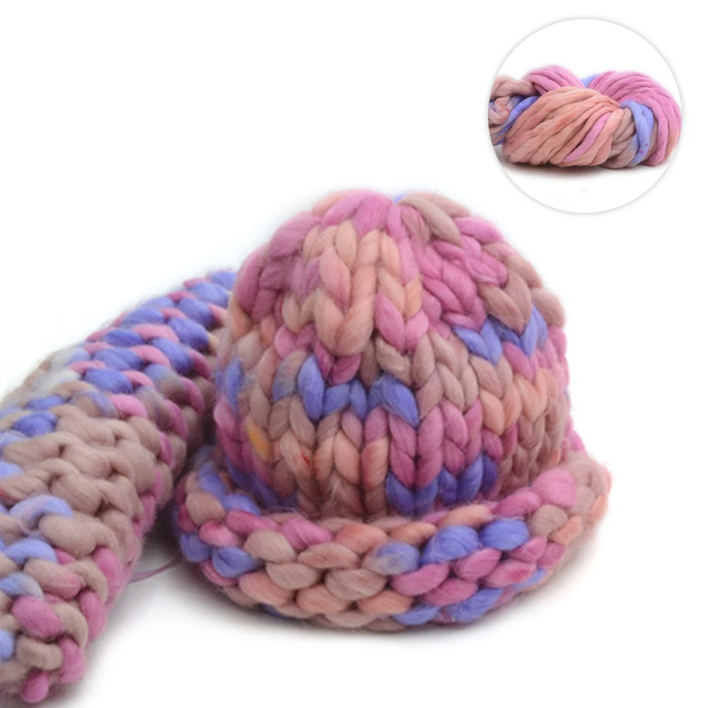 1 roll=250g Mixed Color Baby Cotton Yarn Natural Soft Thick Yarn For