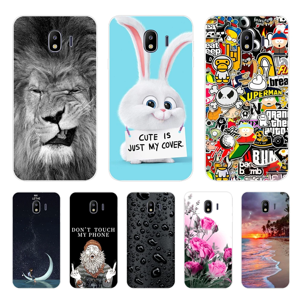

For Samsung Galaxy J4 2018 Case Samsung J4 2018 Silicone Cover Soft TPU Cat Painting Case For Samsung Galaxy J4 2018 Back Cover