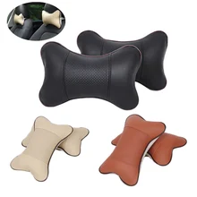 2PCS Car Neck Pillow (Soft Version) Lovely Breathe Car Auto Head Neck Rest Cushion Headrest Pillow Pad (Black/Brown/White)