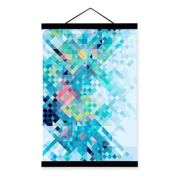 

Modern Abstract Posters and Prints Nordic Style Home Decor Scrolls Wall Art Pictures Color Pixel Wooden Framed Canvas Paintings