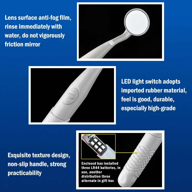 3 шт./компл. белый/фиолетовый Цвет зубная щетка светодиодный светильник устные комплект стоматологическое зеркало+ налет удалить+ зубов, удалять пятна ластиком стало еще легче! инструмент зубов полировщик
