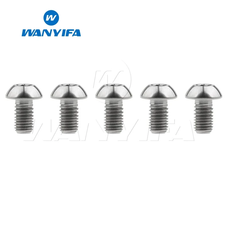 

Wanyifa 5Pcs M4x6 8 10 12 15 20mm Semicircular Head Titanium Bolt Screw for Bicycle Brake Bike Part
