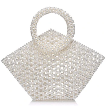 

New Pearl Bag Female Messenger Woven Bag Net Red Ins Handmade Bag Wild Handbag