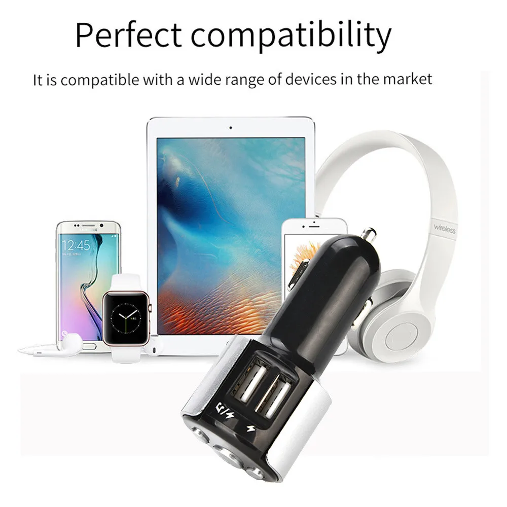 Автомобильный Bluetooth fm-передатчик с двумя usb-портами, автомобильное зарядное устройство, fm-модулятор, mp3-плеер, автомобильная зажигалка, Handfree