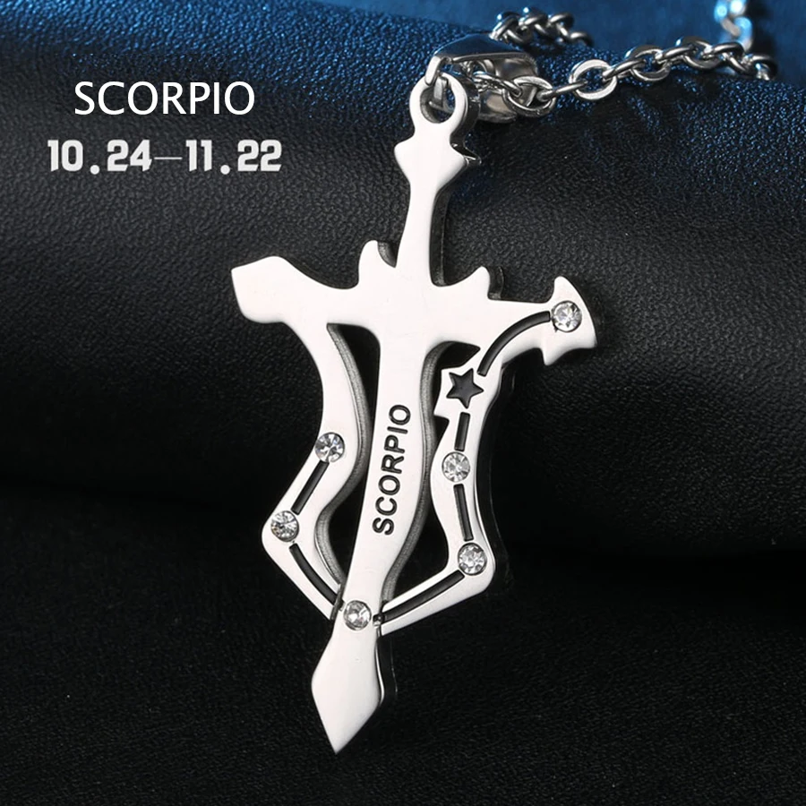 Trendy SCORPIO Letter Link Chain Pendant Necklaces
