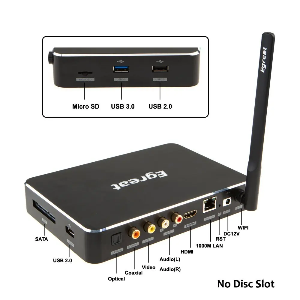 Reproductor multimedia Egreat A5 4K UHD con reproductor de disco duro HDR Blu-ray menú de navegación de reproducción ISO Android 5,1 TV caja de subcomité DOLBY BD-ISO - 2