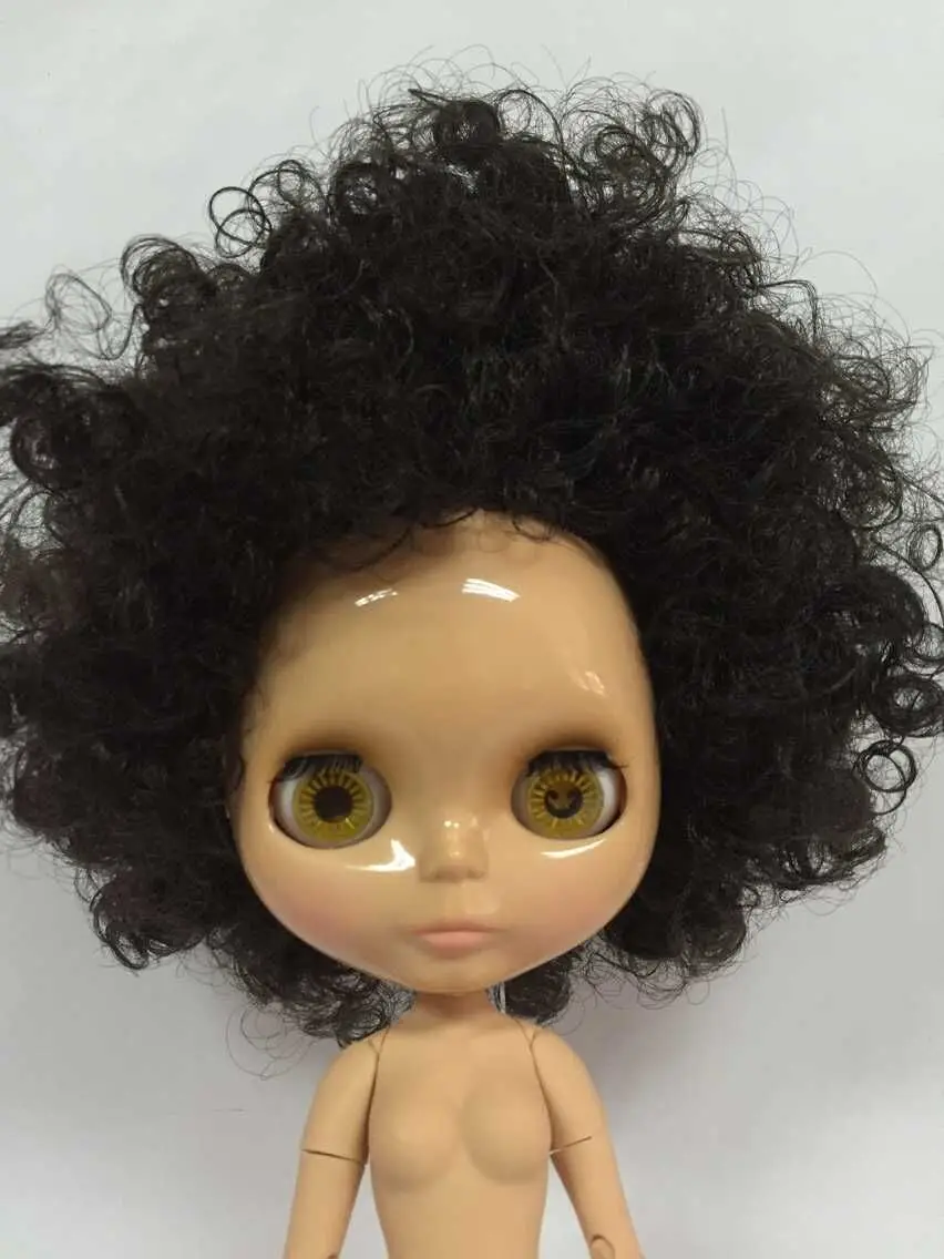 Details about   12" Factory blythe nude Doll Short pink bob hair new matte face Dark skin joints
