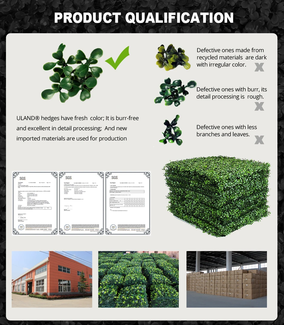 Уличные искусственные самшит приличные изгороди растения 10x10 дюймов УФ-защита пластик зеленый искусственный забор из листьев Ландшафтный Декор