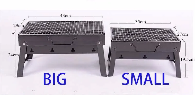 Большой размер 43*29 см барбекю Открытый Складной бытовой портативный для барбекю, пикника уголь для барбекю углеродная печь из нержавеющей стали барбекю