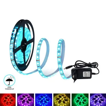 

5M 10M LED Strip SMD 5050 12V 60 leds/m Non Waterproof Flexible RGB Tape Ribbon+IR Remote Controller+12V 2A 3A Power