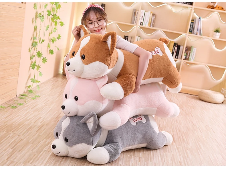 cute cartoon corgi plush toy giant fat Shiba Inu doll animal sleeping pillow for boy girl gift decoration 100cm 120cm DY50711 (2)