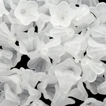 DoreenBeads Белый цветок лилии Матовые акриловые бусины Шапки 14x10 мм, доставляется в пакетах весом мембранного указателся 40 новинка