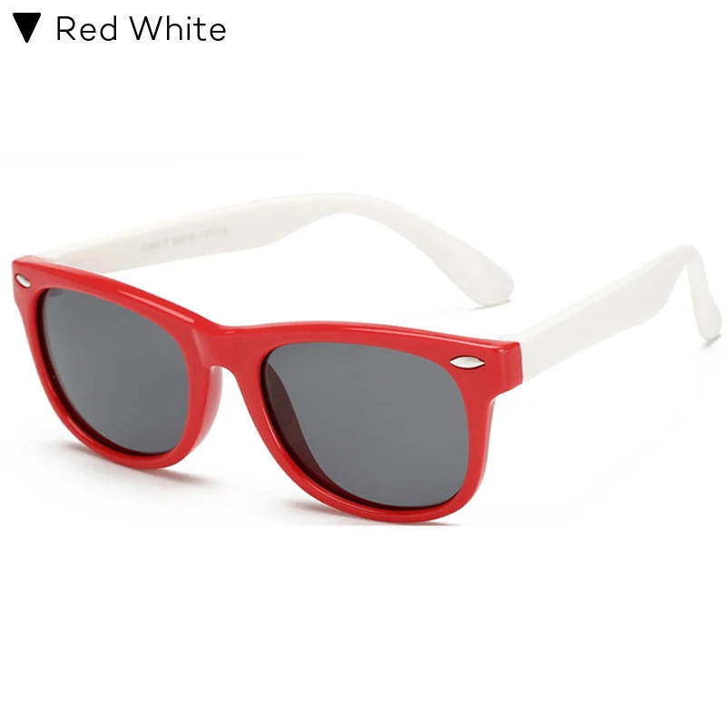 Longkeperer Красочные Гибкие очки Детские поляризованные очки дети высокого качества HD объектив Детская безопасность Покрытие Зеркальные очки - Цвет линз: C6 Red White