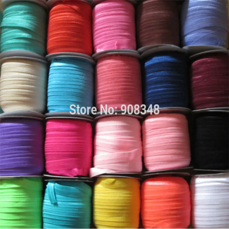 

5/8" 16mm 80 Colors Solid color Foe mid folded Over Elastic Ribbon Stretchy webbing hair bands Headband Hairband Accessory F016