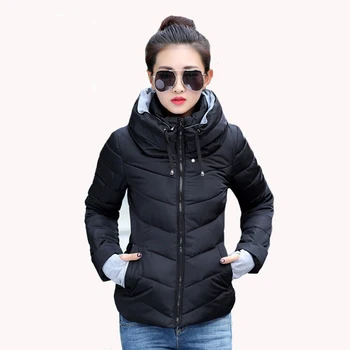 

Stand Winter Jacket Women Hooded Warm Thick Slim fit Parkas manteau femme hiver Plus size Down Winter Coat z30