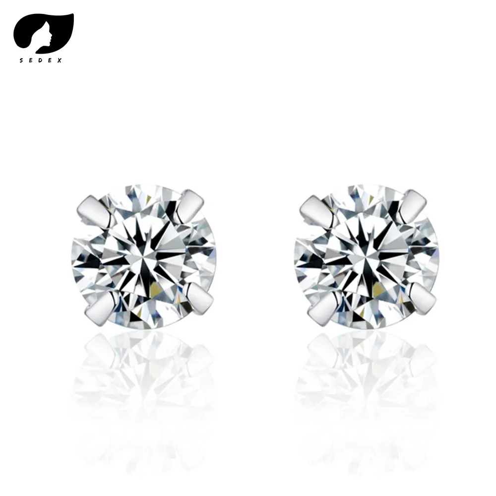 

SEDEX Earring For Women Authentic 925 Silver Europe Daisy Flower Type Hollow Stud Earrings