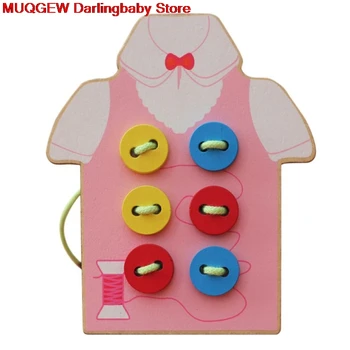 MUQGEW Montessori Education Learning Beads Lacing Board