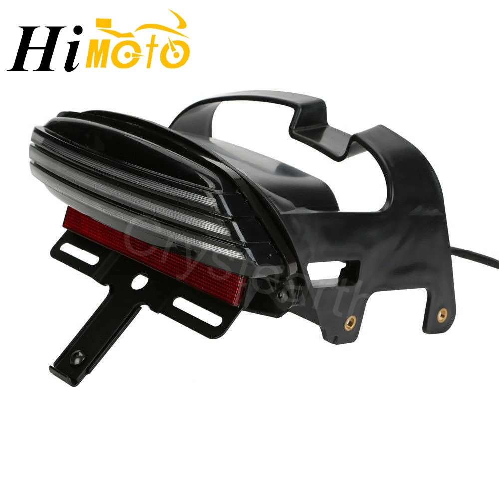

Motorcycle Black Taillight Tri-Bar Fender LED Tail Brake Light For Harley Dyna Fat Bob FXDF 2008-2013 2009 2010 2011 2012