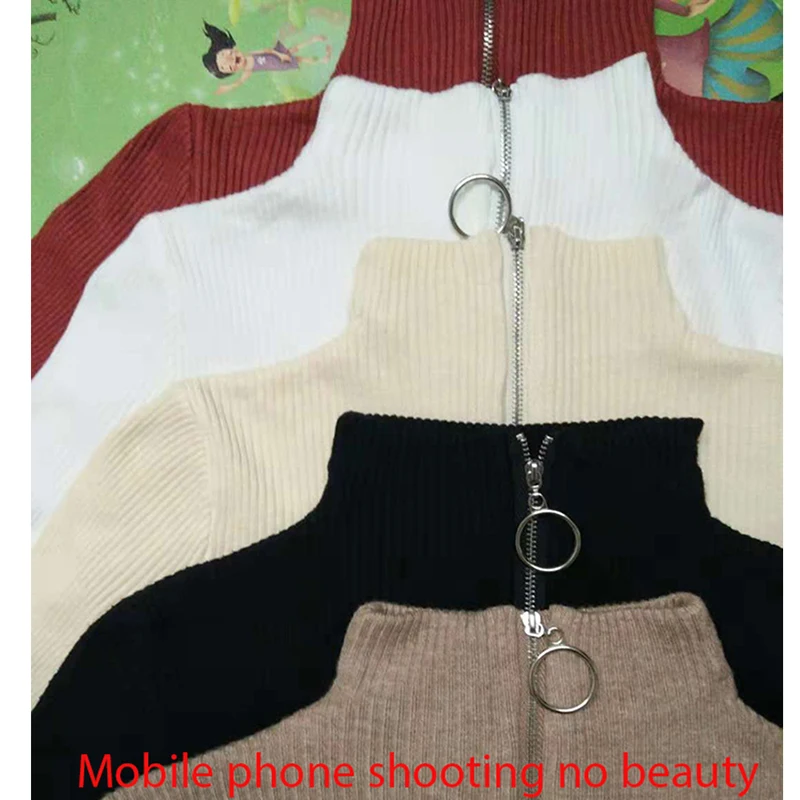 Zipper Half Turtleneck Pullovers Women Sweater Long Sleeve Skinny Elastic Knitted Femme Solid Spring Jumper High Quality Tops Zipper Half Turtleneck Pullovers Women Sweater Long Sleeve Skinny Elastic Knitted Femme Solid Spring Jumper High Quality Tops
