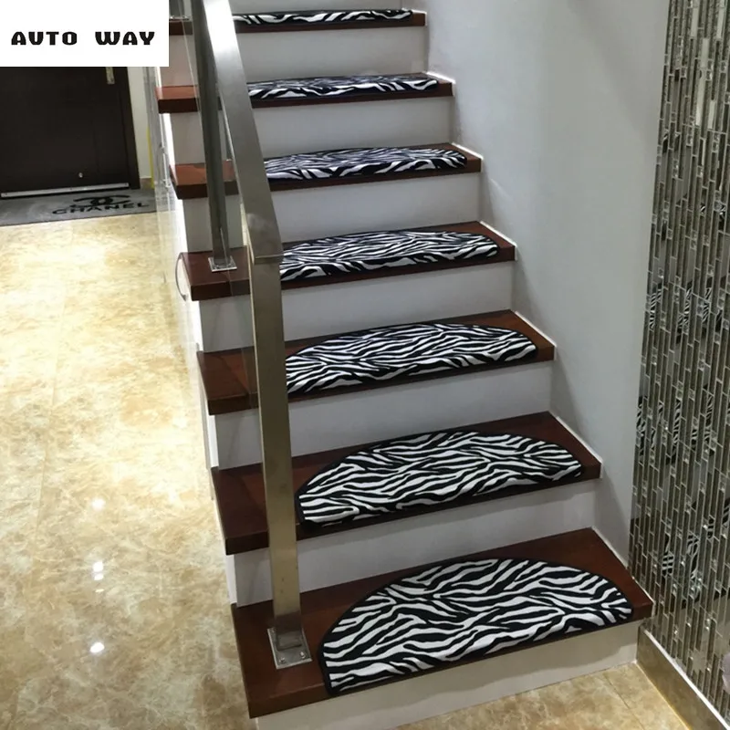 Zebra pattern Stair carpets Stairs mat Stepping rug Self adhesive