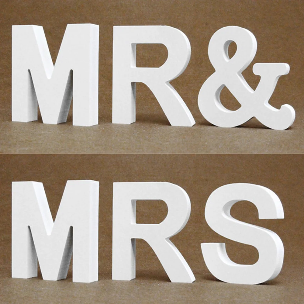 Diy толстые 12 мм деревянные буквы цифры Белый Алфавит Свадьба День Рождения украшения для дома индивидуальный дизайн имени