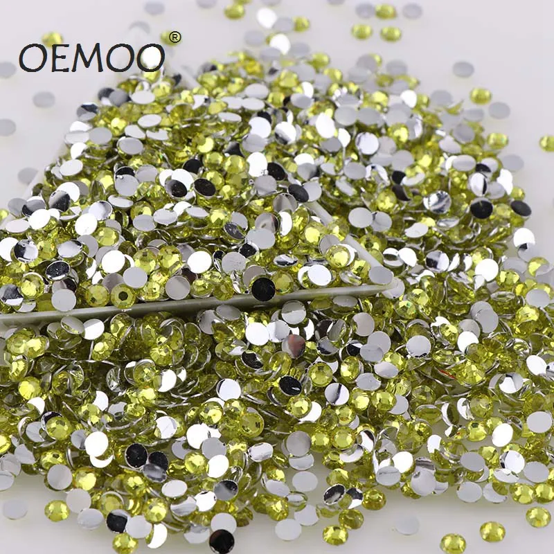 

Citrine 10000pcs 2mm/3mm/4mm/5mm Round 14 facets round crystal resin rhinestone clothing phone decor nail art diamond