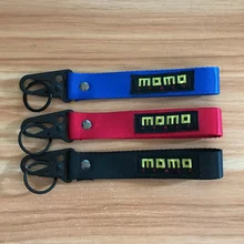 Автомобильный ремень безопасности Материал нейлоновая ткань брелок вышивка строчка для MOMO Racing Эмблема Для BMW Mercedes Audi аксессуары