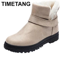 TIMETANG/; Зимние ботильоны; женские теплые однотонные модные зимние ботильоны на платформе; женская обувь на плоской подошве; 4 цвета; E331